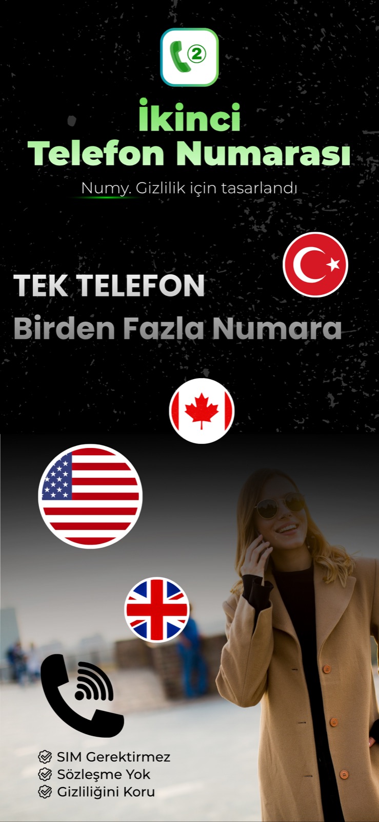 Numy uygulaması: tek telefon, birden fazla numara